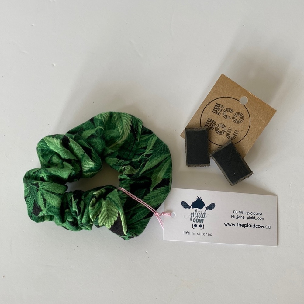 HANDCRAFTED scrunchie and earrings